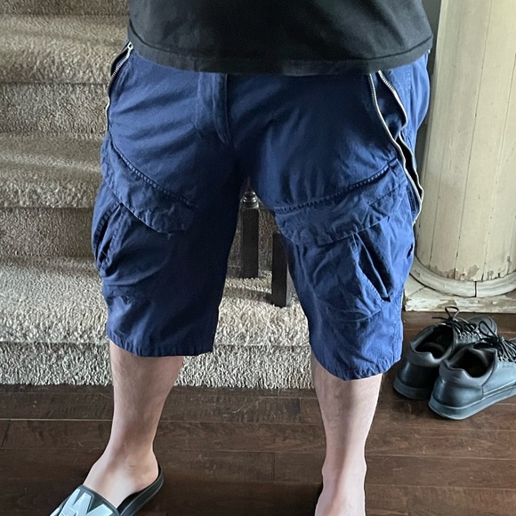 CRAZY DOUBLE ZIPPER ARMANI EXCHANGE A/X RIPSTOP SURF STYLE CARGO SHORTS SIZE 34W - Picture 4 of 13